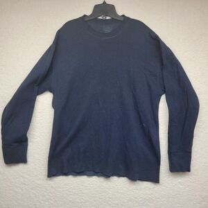 LL Bean Traditional Fit Long Sleeve Thermal Shirt Navy Blue XL REG